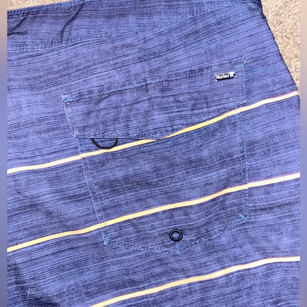 Hurley navy blue with orange Stripes Board Shorts swim